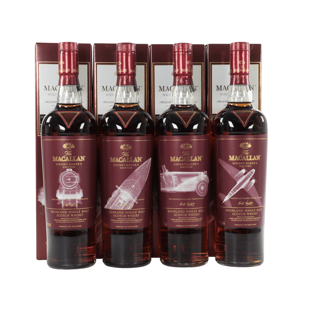 Macallan Whisky Maker's Edition Nick Veasey Classic Travel Range Set of 4